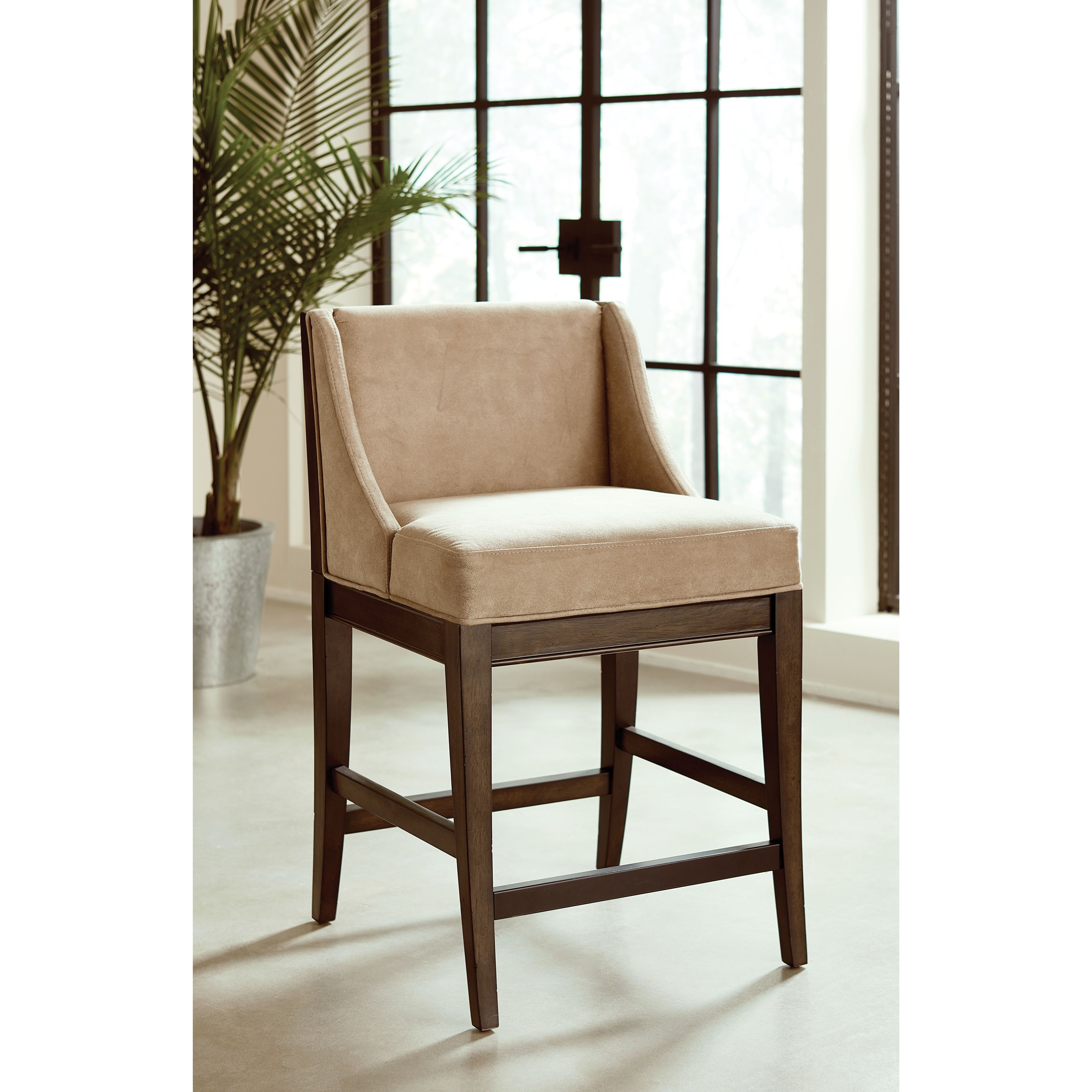 Hammary Hidden Treasures Transitional Counter Stool with Wing Back